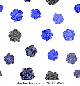 Dark BLUE vector seamless abstract background with flowers. Creative illustration in blurred style with flowers. Design for wallpaper, fabric makers.