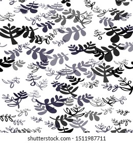 Dark BLUE vector seamless abstract design with leaves, branches. An elegant bright illustration with leaves and branches. Pattern for design of fabric, wallpapers.