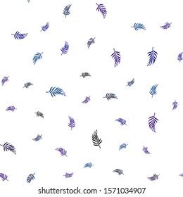 Dark BLUE vector seamless abstract design with leaves. New colorful illustration in doodle style with leaves. Pattern for design of fabric, wallpapers.