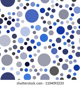 Dark BLUE vector seamless backdrop with dots. Blurred bubbles on abstract background with colorful gradient. Pattern can be used as texture of wallpapers.