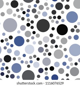 Dark BLUE vector seamless backdrop with dots. Blurred decorative design in abstract style with bubbles. Pattern can be used for ads, leaflets.