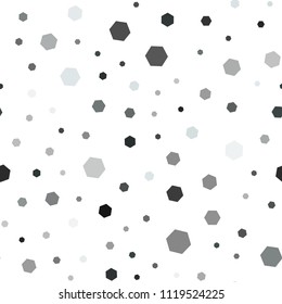 Dark BLUE vector seamless backdrop with hexagons. White background with colorful hexagons. Pattern for texture of wallpapers.