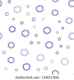 Dark BLUE vector seamless backdrop with dots. Abstract illustration with colored bubbles in nature style. Pattern can be used for ads, leaflets.