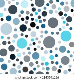 Dark BLUE vector seamless backdrop with dots. Glitter abstract illustration with blurred drops of rain. Pattern can be used for beautiful websites.