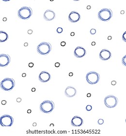 Dark BLUE vector seamless backdrop with dots. Modern abstract illustration with colorful water drops. New design for ad, poster, banner of your website.