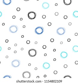 Dark BLUE vector seamless backdrop with dots. Modern abstract illustration with colorful water drops. Pattern can be used as texture of wallpapers.