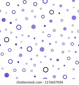 Dark BLUE vector seamless backdrop with dots. Modern abstract illustration with colorful water drops. Pattern for design of fabric, wallpapers.