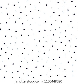 Dark BLUE vector seamless backdrop with dots. Glitter abstract illustration with blurred drops of rain. Template for business cards, websites.