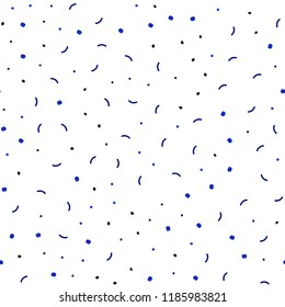 Dark BLUE vector seamless backdrop with dots and lines. Modern abstract colorful illustration with spheres and lines. Pattern for trendy fabric, wallpapers.