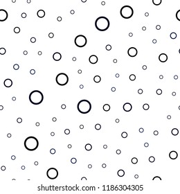 Dark BLUE vector seamless backdrop with dots. Blurred bubbles on abstract background with colorful gradient. Pattern can be used for ads, leaflets.