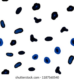 Dark BLUE vector seamless backdrop with dots. Modern abstract illustration with colorful water drops. Trendy design for wallpaper, fabric makers.