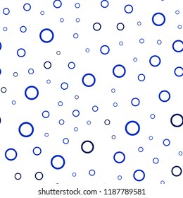 Dark BLUE vector seamless backdrop with dots. Glitter abstract illustration with blurred drops of rain. Pattern can be used for futuristic ad, booklets.