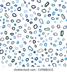 Dark BLUE vector seamless backdrop with dots, spots. Blurred bubbles on abstract backdrop with colorful gradient. Pattern for design of window blinds, curtains.