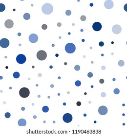 Dark BLUE vector seamless backdrop with dots. Blurred bubbles on abstract background with colorful gradient. Pattern for trendy fabric, wallpapers.