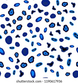 Dark BLUE vector seamless backdrop with dots. Abstract illustration with colored bubbles in nature style. Pattern for trendy fabric, wallpapers.