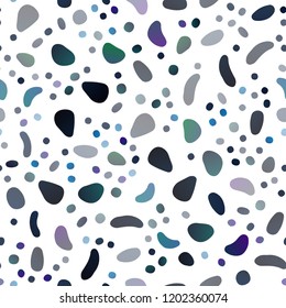 Dark BLUE vector seamless backdrop with dots, spots. Blurred decorative design in abstract style with bubbles. Pattern for trendy fabric, wallpapers.