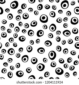Dark BLUE vector seamless backdrop with dots, spots. Abstract illustration with colored bubbles in nature style. Pattern for design of window blinds, curtains.