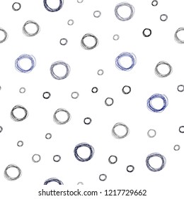 Dark BLUE vector seamless backdrop with dots. Abstract illustration with colored bubbles in nature style. New design for ad, poster, banner of your website.