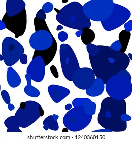 Dark BLUE vector seamless backdrop with dots. Modern abstract illustration with colorful water drops. Design for wallpaper, fabric makers.