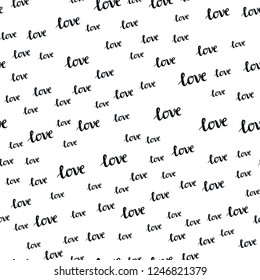 Dark BLUE vector seamless backdrop with phrase LOVE YOU. Phrase LOVE YOU with colorful gradient in abstract style. Pattern for design of fabric, wallpapers.