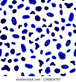 Dark BLUE vector seamless backdrop with dots. Blurred decorative design in abstract style with bubbles. Pattern for design of window blinds, curtains.