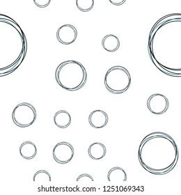 Dark BLUE vector seamless backdrop with dots. Illustration with set of shining colorful abstract circles. Pattern for trendy fabric, wallpapers.