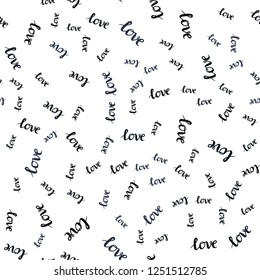 Dark BLUE vector seamless backdrop with phrase LOVE YOU. Illustration with colorful phrase LOVE YOU in romantic style. Texture for window blinds, curtains.