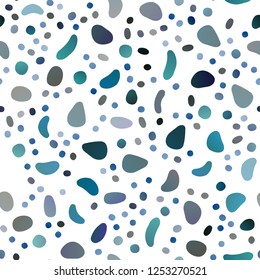 Dark BLUE vector seamless backdrop with dots, spots. Abstract illustration with colored bubbles in nature style. Pattern for trendy fabric, wallpapers.
