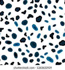Dark BLUE vector seamless backdrop with dots. Modern abstract illustration with colorful water drops. Pattern for design of window blinds, curtains.