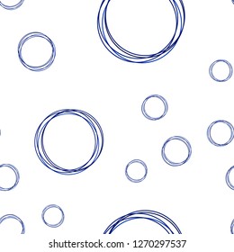 Dark BLUE vector seamless backdrop with dots. Abstract illustration with colored bubbles in nature style. Template for business cards, websites.