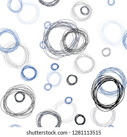 Dark BLUE vector seamless backdrop with dots. Modern abstract illustration with colorful water drops. Template for business cards, websites.