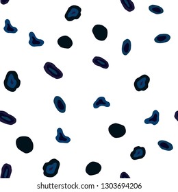 Dark BLUE vector seamless backdrop with dots. Glitter abstract illustration with blurred drops of rain. Template for business cards, websites.