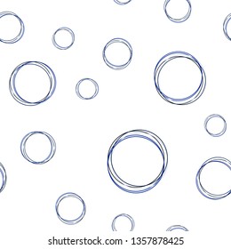 Dark BLUE vector seamless backdrop with dots. Blurred bubbles on abstract background with colorful gradient. Template for business cards, websites.