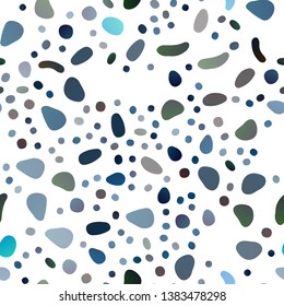 Dark BLUE vector seamless backdrop with dots, spots. Colorful illustration with blurred circles in nature style. Template for business cards, websites.