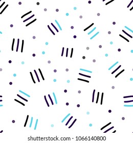 Dark BLUE vector seamless background with lines, ovals. Illustration with repetition of lines on white background. Template for business cards, websites.