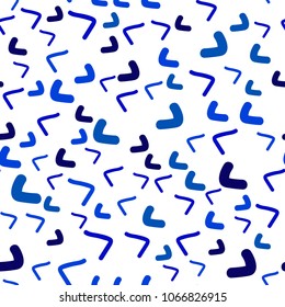 Dark BLUE vector seamless  background with bent lines. A vague circumflex abstract illustration with gradient. The best blurred design for your business.