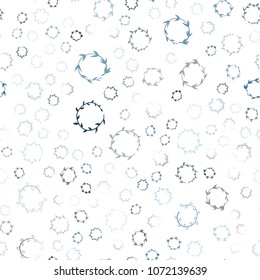 Dark BLUE vector seamless  background with bubbles. Illustration with set of shining colorful abstract circles. Completely new template for your brand book.