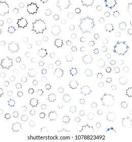 Dark BLUE vector seamless  background with bubbles. Illustration with set of shining colorful abstract circles. Beautiful design for your business advert.