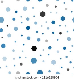 Dark BLUE vector seamless background with hexagons. Abstract illustration with colorful hexagons. New design for website's poster, banner.