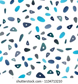Dark BLUE vector seamless background with triangles, circles. Glitter abstract illustration with spheres, triangular lines. Smart design for your business advert.
