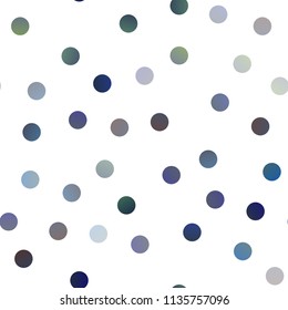 Dark BLUE vector seamless background with bubbles. Modern abstract illustration with colorful water drops. Completely new template for your brand book.