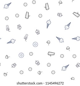 Dark BLUE vector seamless background with tasty food. Decorative shining illustration with food on abstract template. Doodle design for your business advert of cafes.