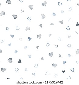 Dark BLUE vector seamless background with hearts. Illustration with hearts in love concept for valentine's day. Pattern for carnival, festival romantic leaflets.