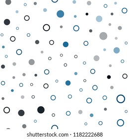 Dark BLUE vector seamless background with bubbles. Abstract illustration with colored bubbles in nature style. Pattern for trendy fabric, wallpapers.
