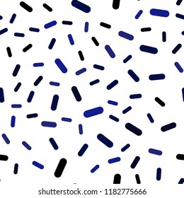 Dark BLUE vector seamless background with straight lines. Glitter abstract illustration with colored sticks. Pattern for ads, posters, banners.