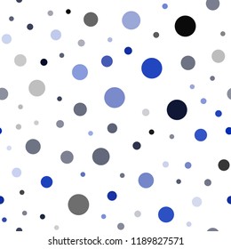 Dark BLUE vector seamless background with bubbles. Abstract illustration with colored bubbles in nature style. Trendy design for wallpaper, fabric makers.