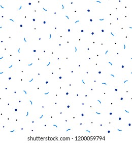 Dark BLUE vector seamless background with bubbles, lines. Illustration with set of colorful abstract circles and lines. Pattern for trendy fabric, wallpapers.