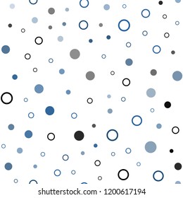 Dark BLUE vector seamless background with bubbles. Blurred bubbles on abstract background with colorful gradient. Template for business cards, websites.