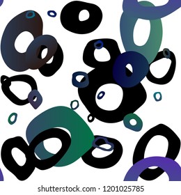 Dark BLUE vector seamless background with bubbles. Abstract illustration with colored bubbles in nature style. Design for textile, fabric, wallpapers.