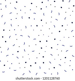 Dark BLUE vector seamless background with bubbles, lines. Abstract illustration with colorful discs and triangles. Design for textile, fabric, wallpapers.